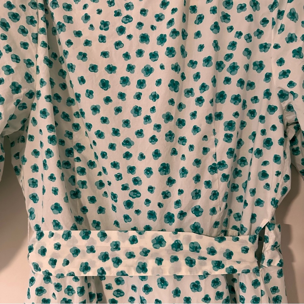 Rebecca Taylor Emerald Daisy Wrap Midi Dress Cotton Size 6 - Picture 5 of 9